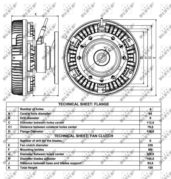 NRF 49026 Giunto di collegamento, Ventilatore radiatore