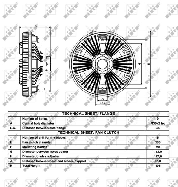 NRF 49045 Giunto di collegamento, Ventilatore radiatore