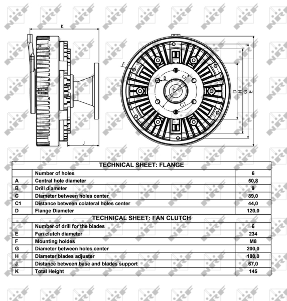 NRF 49048 Giunto di collegamento, Ventilatore radiatore