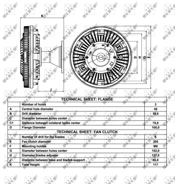 NRF 49056 Giunto di collegamento, Ventilatore radiatore