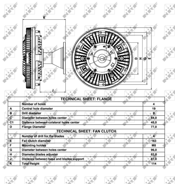 NRF 49061 Giunto di collegamento, Ventilatore radiatore