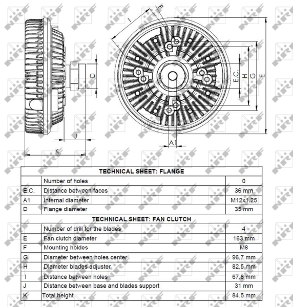 NRF 49067 Giunto di collegamento, Ventilatore radiatore