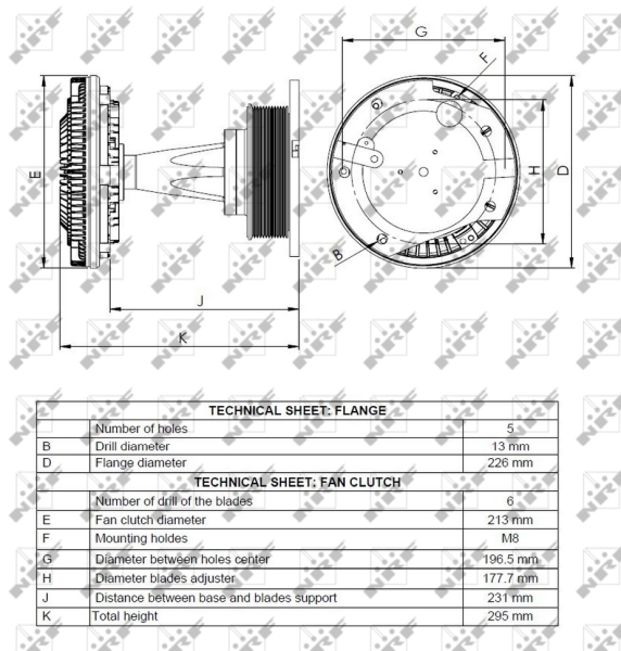 NRF 49068 Giunto di collegamento, Ventilatore radiatore