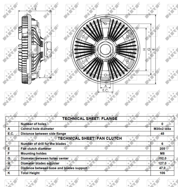 NRF 49075 Giunto di collegamento, Ventilatore radiatore
