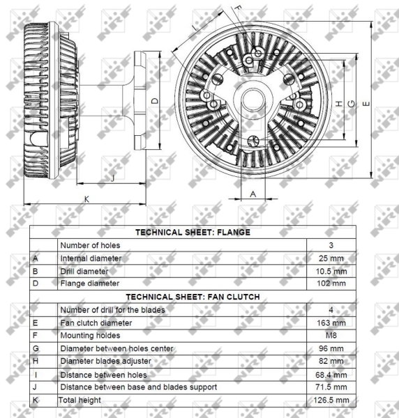 NRF 49078 Giunto di collegamento, Ventilatore radiatore