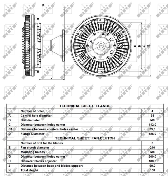 NRF 49083 Giunto di collegamento, Ventilatore radiatore