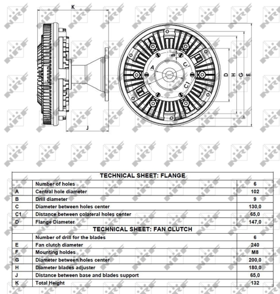 NRF 49087 Giunto di collegamento, Ventilatore radiatore