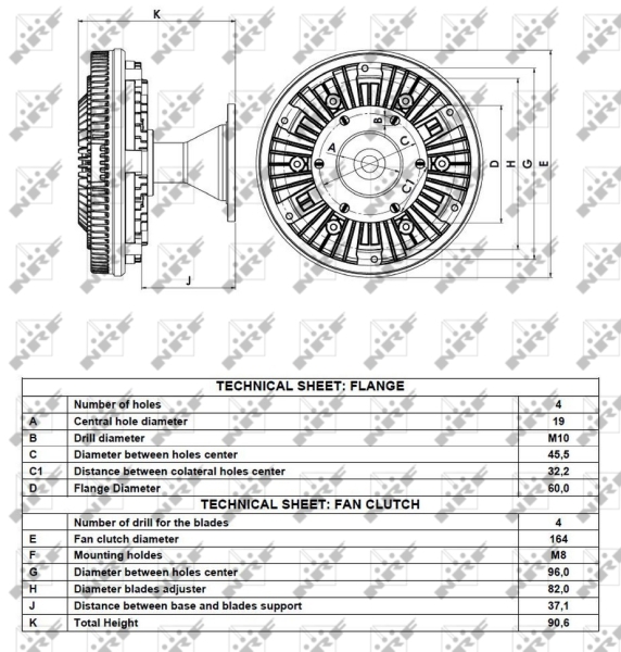 NRF 49091 Giunto di collegamento, Ventilatore radiatore