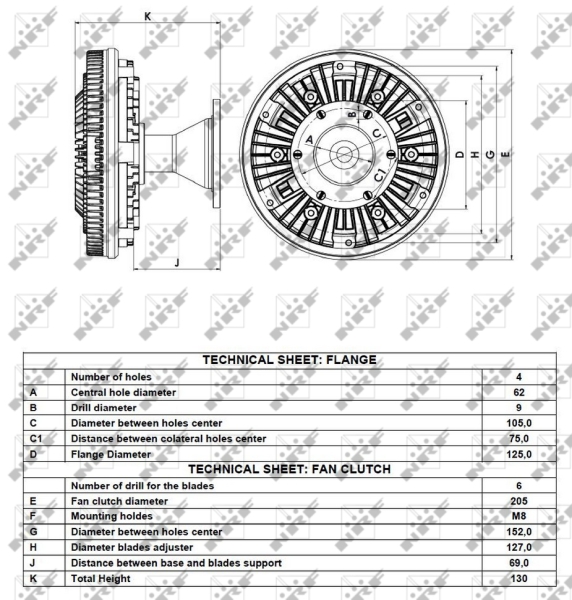 NRF 49093 Giunto di collegamento, Ventilatore radiatore