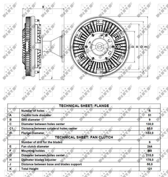 NRF 49098 Giunto di collegamento, Ventilatore radiatore