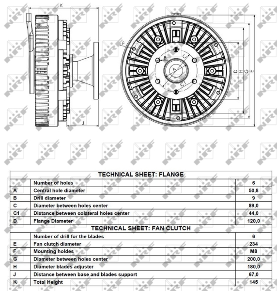 NRF 49099 Giunto di collegamento, Ventilatore radiatore