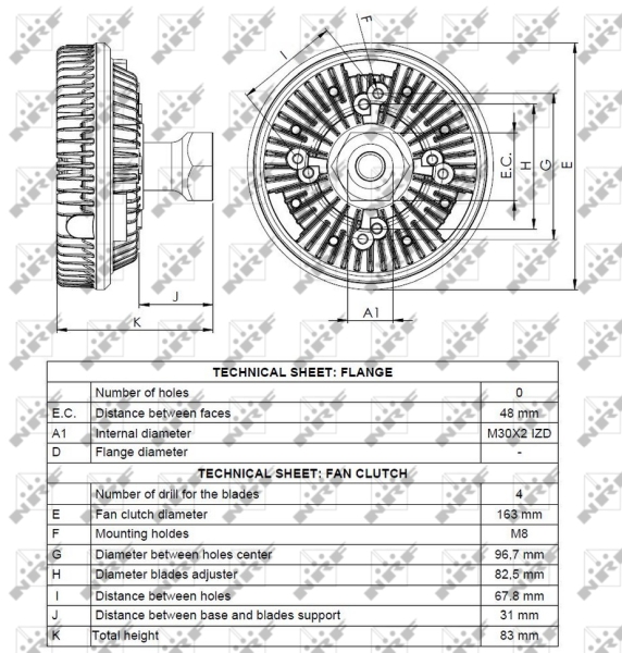 NRF 49101 Giunto di collegamento, Ventilatore radiatore