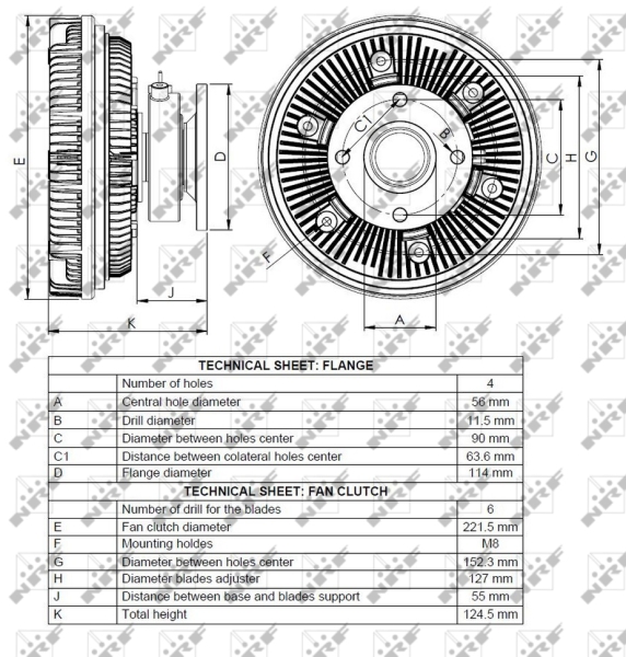 NRF 49111 Giunto di collegamento, Ventilatore radiatore