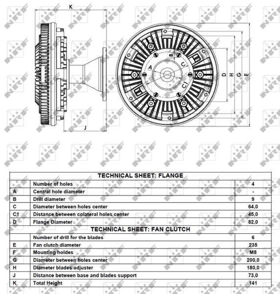 NRF 49114 Giunto di collegamento, Ventilatore radiatore