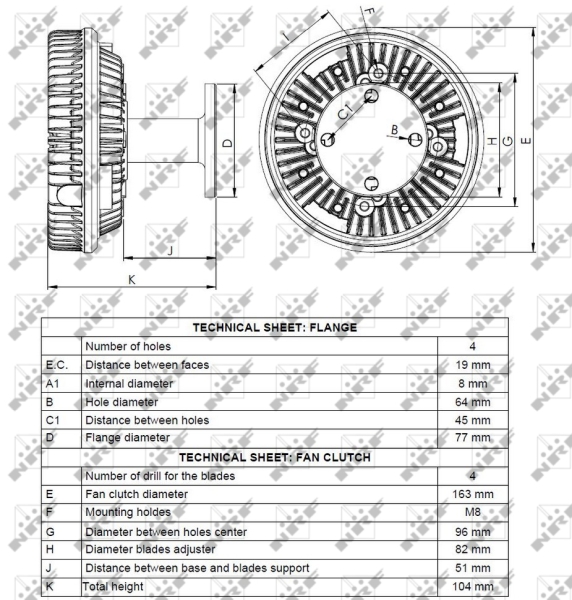 NRF 49129 Giunto di collegamento, Ventilatore radiatore