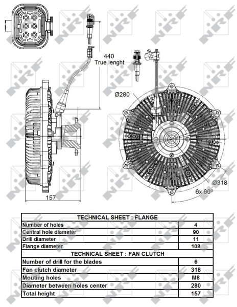 NRF 49132 Giunto di collegamento, Ventilatore radiatore