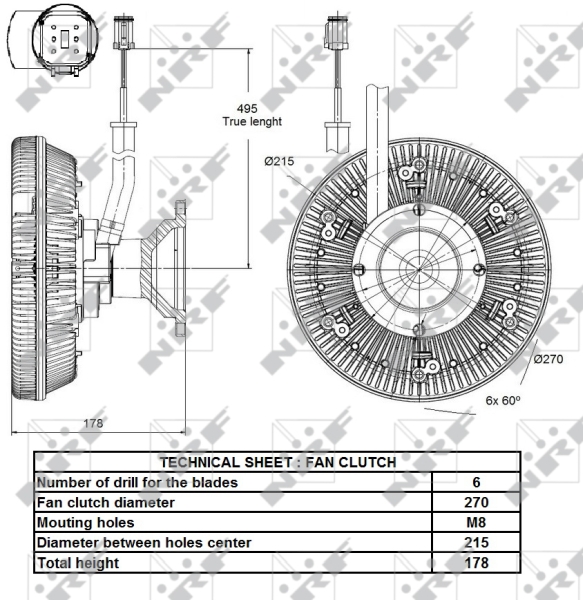 NRF 49142 Giunto di collegamento, Ventilatore radiatore