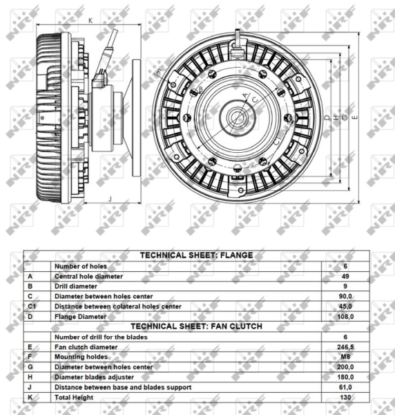 NRF 49160 Giunto di collegamento, Ventilatore radiatore