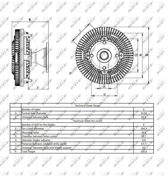 NRF 49412 Giunto di collegamento, Ventilatore radiatore