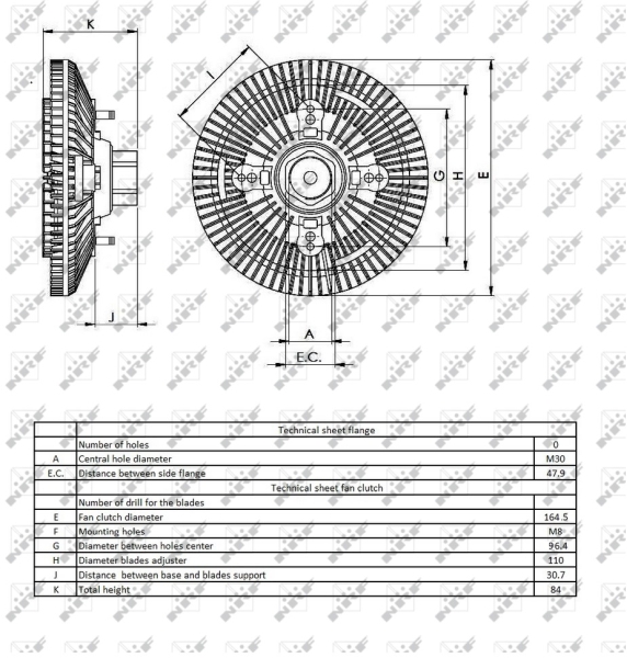 NRF 49421 Giunto di collegamento, Ventilatore radiatore