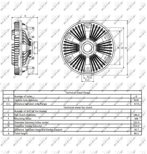 NRF 49422 Giunto di collegamento, Ventilatore radiatore