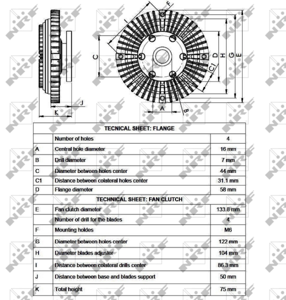 NRF 49524 Giunto di collegamento, Ventilatore radiatore