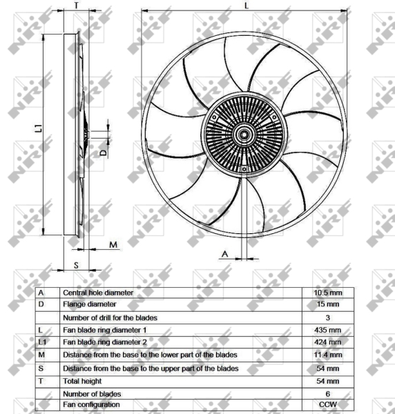 NRF 49539 Giunto di collegamento, Ventilatore radiatore