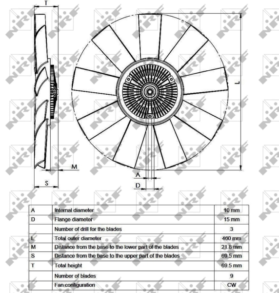 NRF 49541 Giunto di collegamento, Ventilatore radiatore