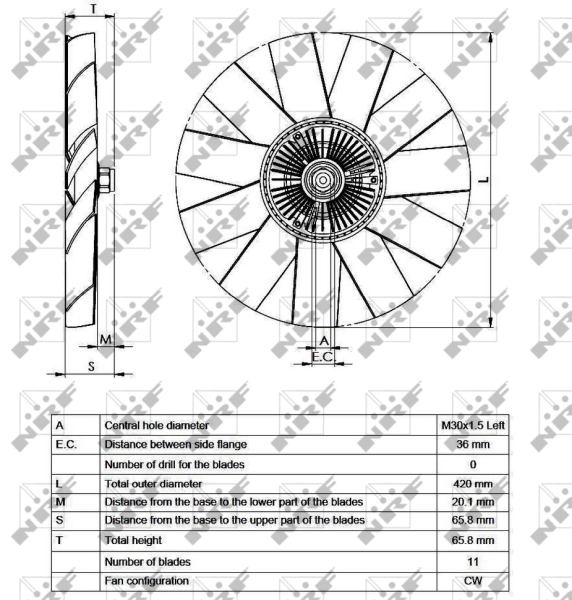 NRF 49542 Giunto di collegamento, Ventilatore radiatore