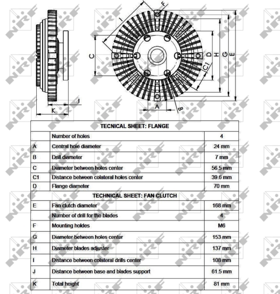 NRF 49547 Giunto di collegamento, Ventilatore radiatore