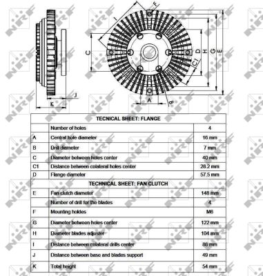 NRF 49548 Giunto di collegamento, Ventilatore radiatore