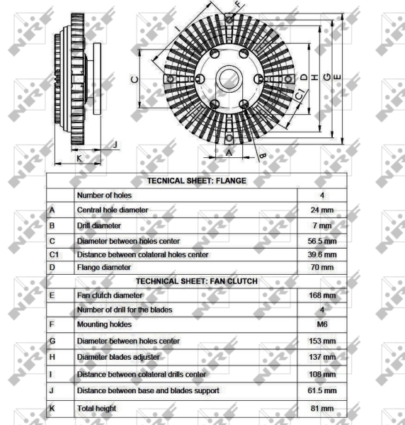 NRF 49550 Giunto di collegamento, Ventilatore radiatore