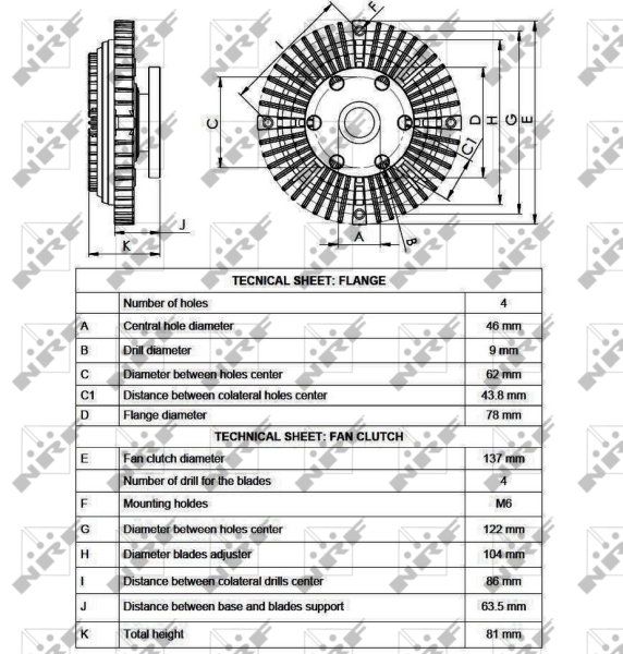 NRF 49559 Giunto di collegamento, Ventilatore radiatore