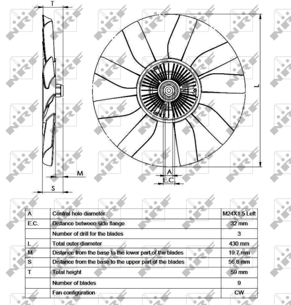 NRF 49562 Giunto di collegamento, Ventilatore radiatore