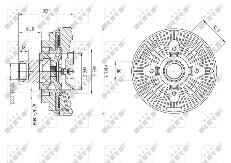 NRF 49596 Giunto di collegamento, Ventilatore radiatore