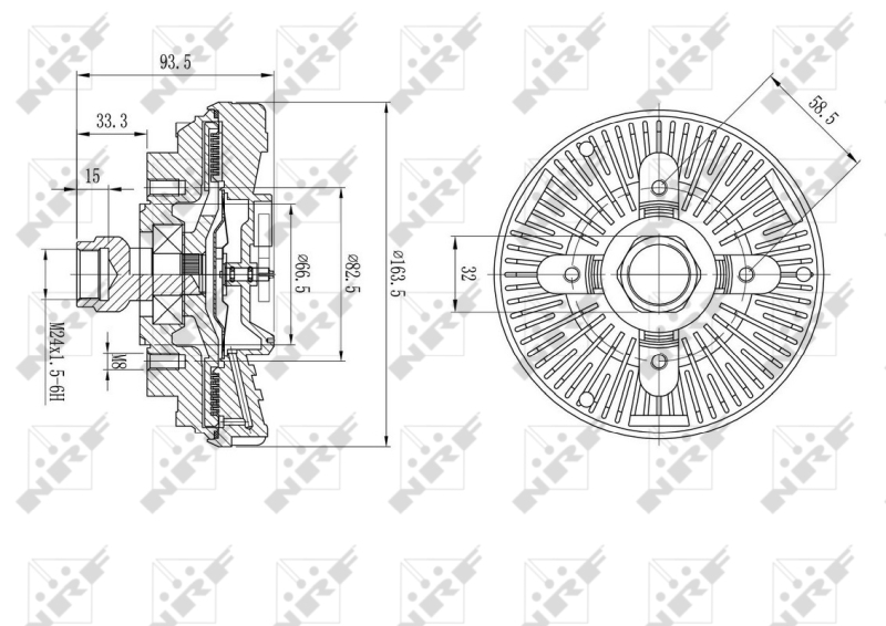 NRF 49606 Giunto di collegamento, Ventilatore radiatore