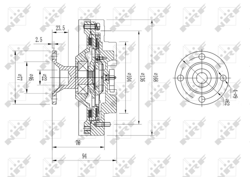 NRF 49626 Giunto di collegamento, Ventilatore radiatore