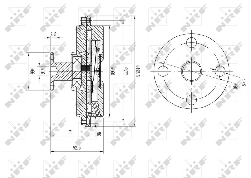 NRF 49634 Giunto di collegamento, Ventilatore radiatore