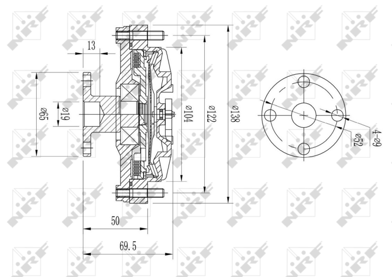 NRF 49652 Giunto di collegamento, Ventilatore radiatore