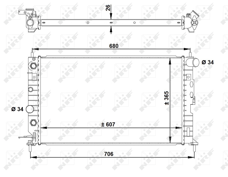 NRF 50219A Radiatore, Raffreddamento motore