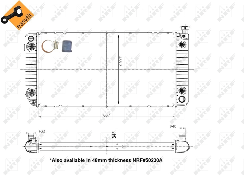 NRF 50230 Radiatore, Raffreddamento motore