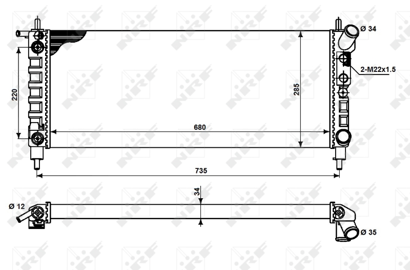 NRF 50242 Radiatore, Raffreddamento motore