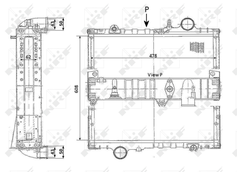 NRF 503340 Radiatore, Raffreddamento motore