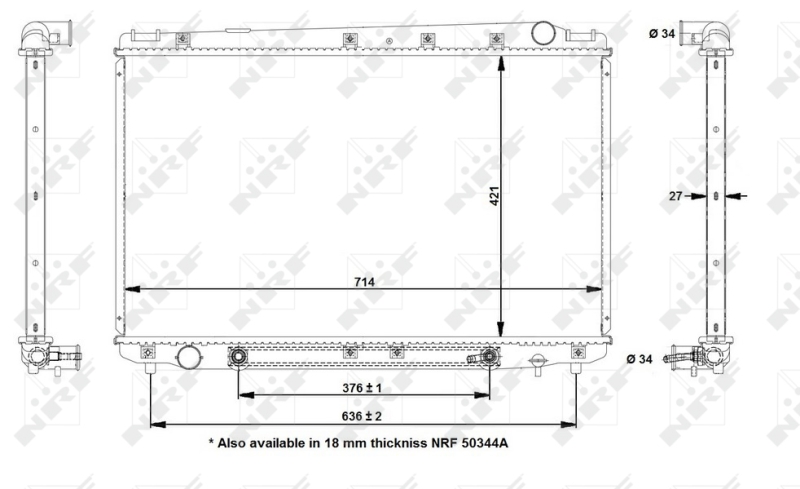 NRF 50344 Radiatore, Raffreddamento motore