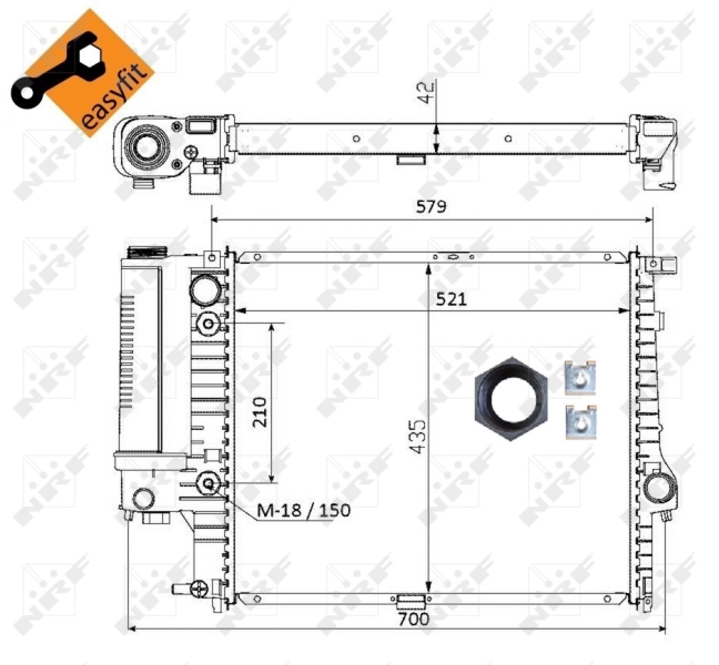 NRF 50564 Radiatore, Raffreddamento motore