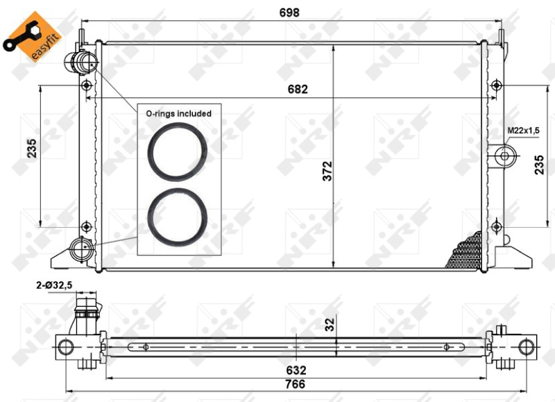 NRF 50592 Radiatore, Raffreddamento motore