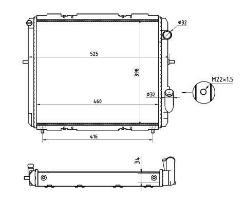 NRF 507345A hűtő, motorhűtés