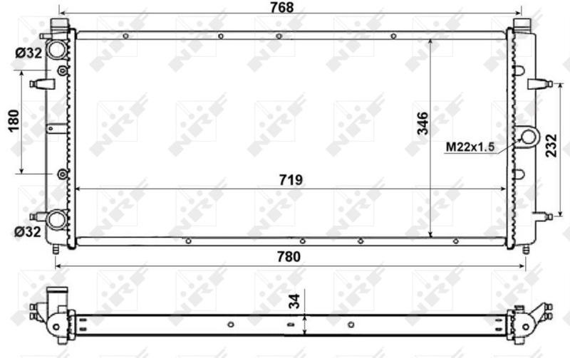 NRF 509514 Radiatore, Raffreddamento motore