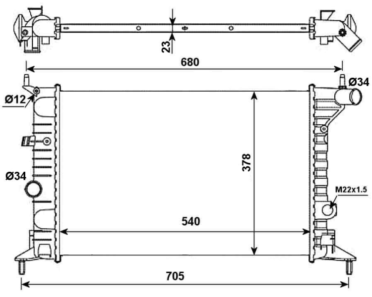 NRF 509516 Radiatore, Raffreddamento motore