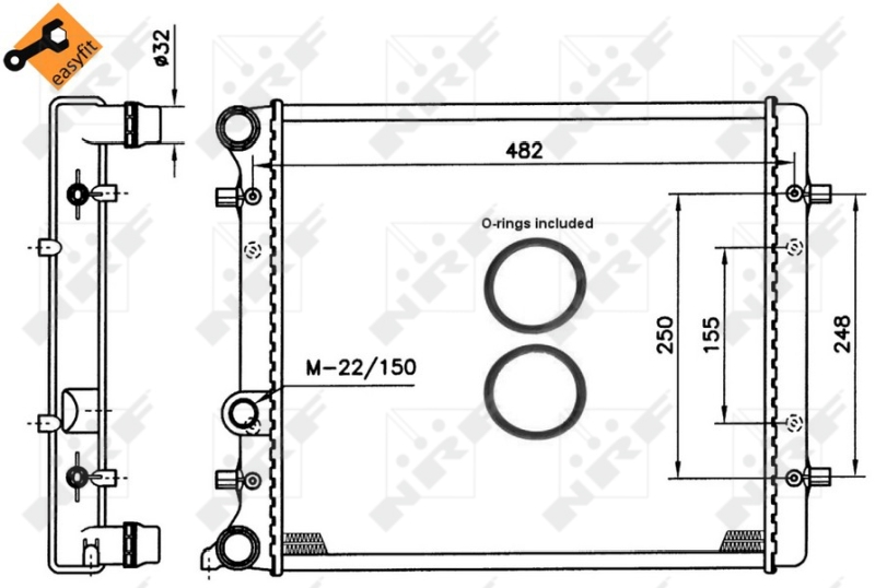 NRF 509530 Radiatore, Raffreddamento motore